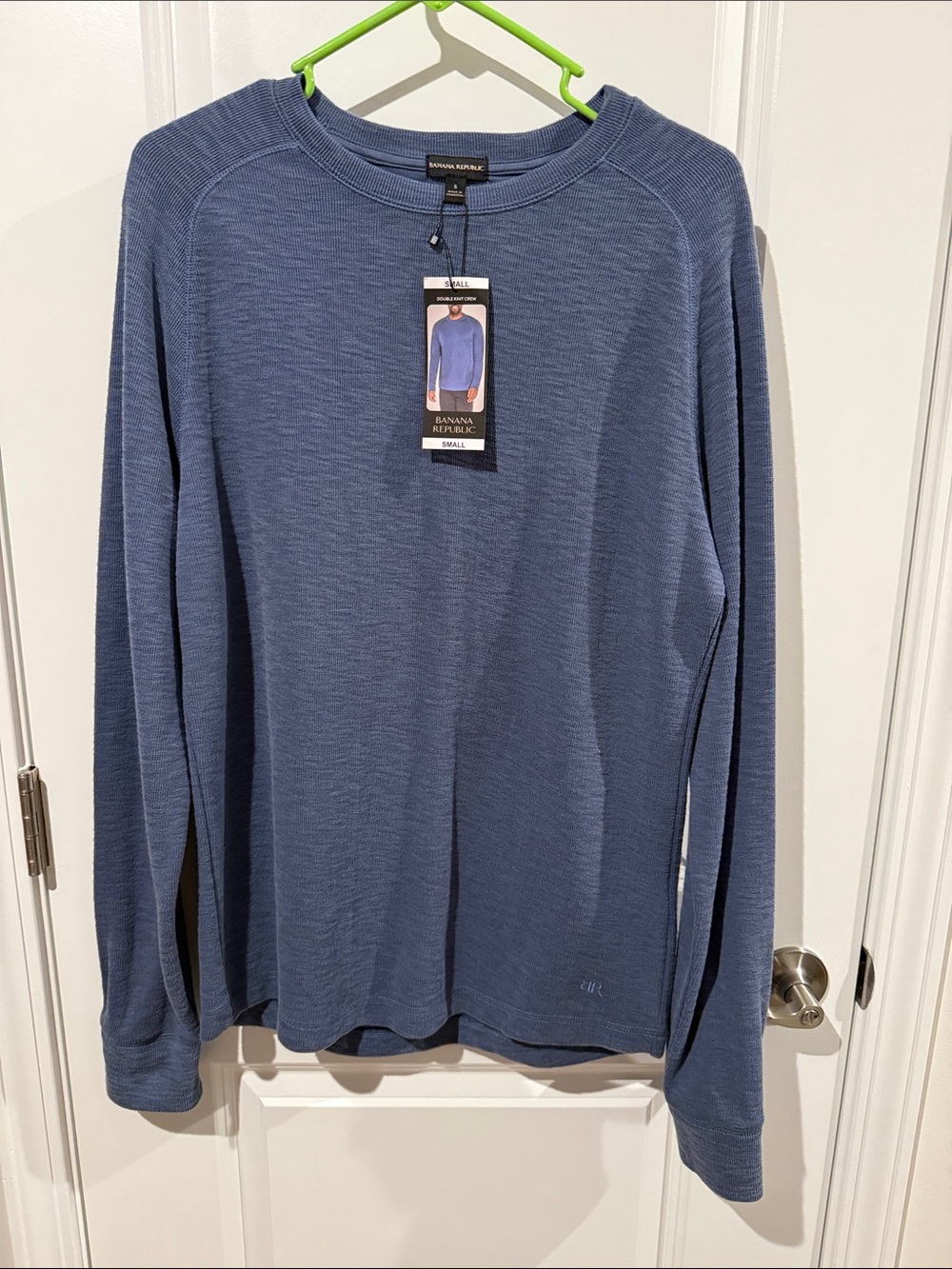 Banana Republic Men's Long-Sleeve Crewneck in Slate Blue